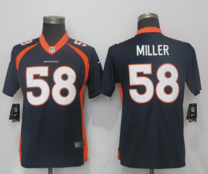 Women Denver Broncos 58 Miller Blue Vapor Untouchable Player Nike NFL Jerseys